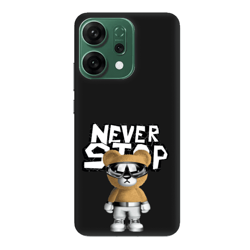 Oppo RENO 14 Never stop Black Colored Silicone TPU Θήκη